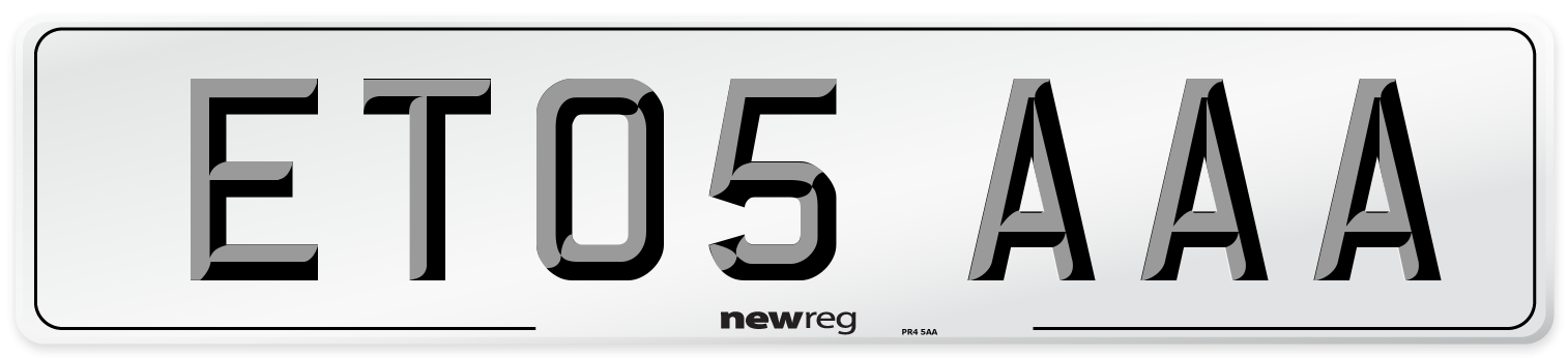 ET05 AAA Number Plate from New Reg